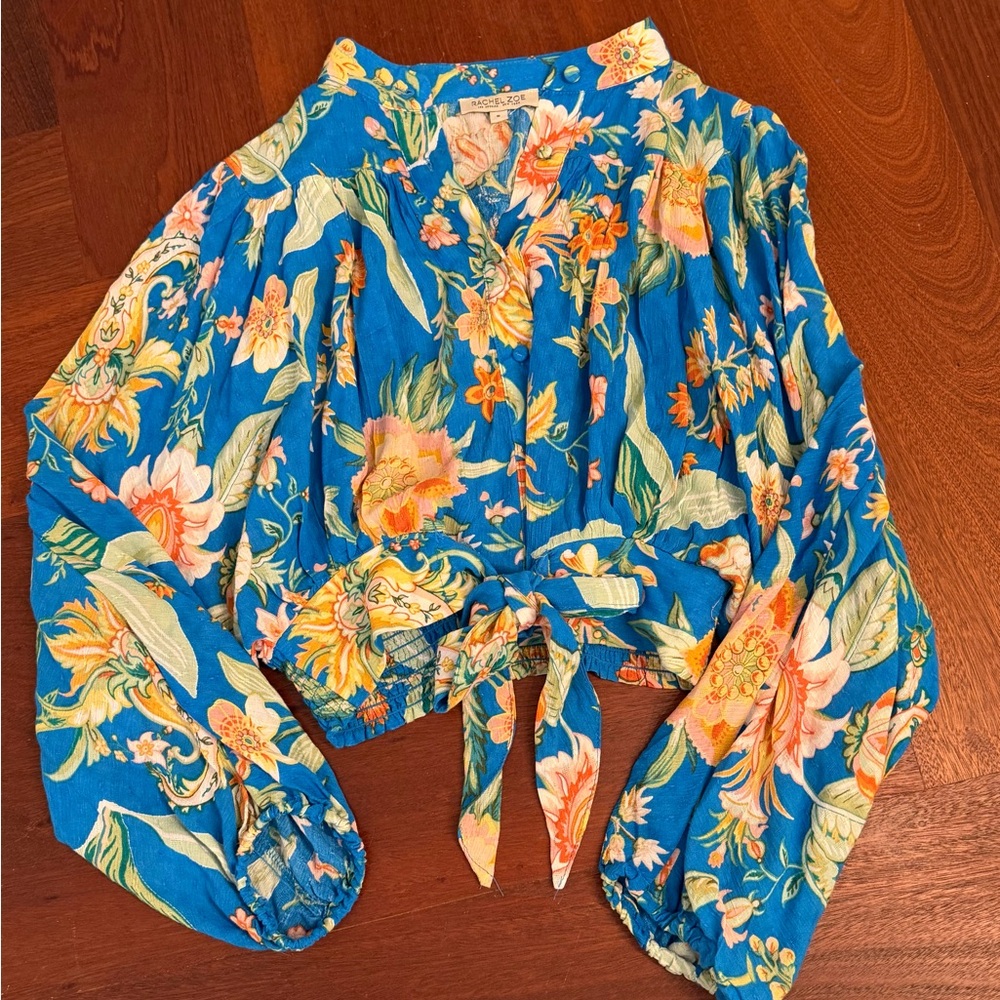 Rachel Zoe Floral Blue Women's Top